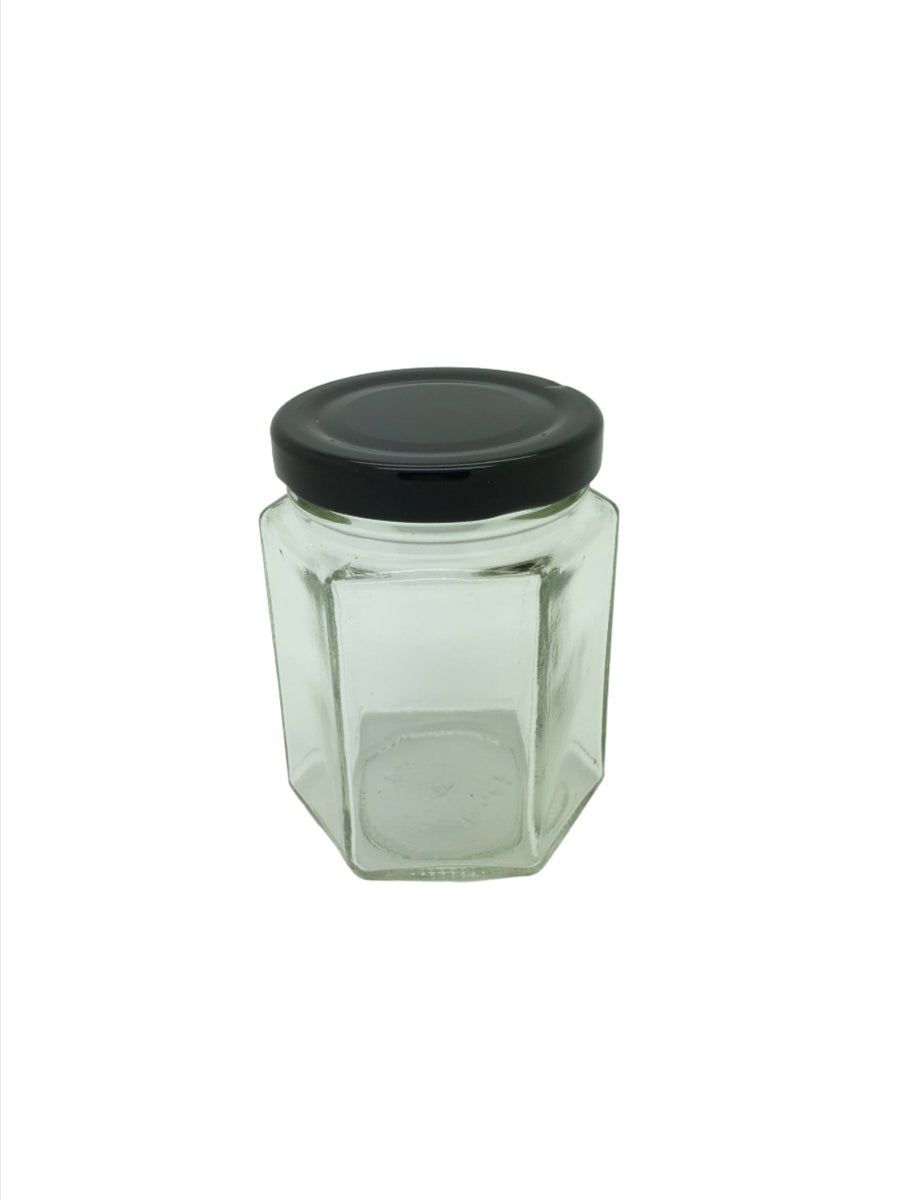 Clear Hexagon Jars Small Glass Jars With Lids (black) And - Temu