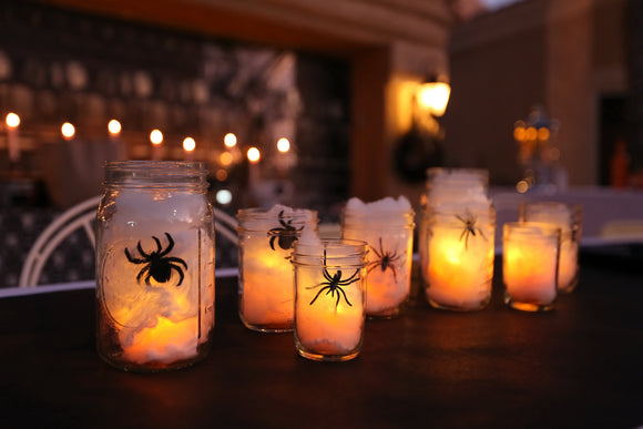 Decorate for Halloween with Glass Jars & Bottles